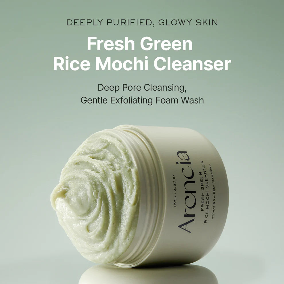 Arencia - Fresh Green Rice Mochi Cleanser 120g - غسول المتشا الاخضر من ارنسيا 120ح