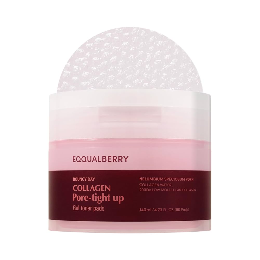 EQQUALBERRY - Collagen Pore Tight Up Gel Toner Pad (60 Sheets) - لبادات تونر جل الكولاجين لشد المسام من ايكولبيري