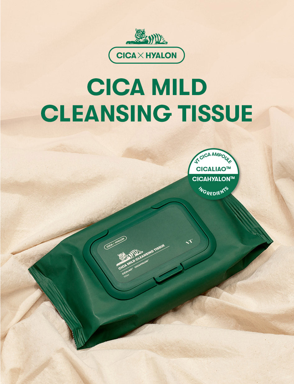 VT Cosmetics - Cica Mild Cleansing Tissue - مناديل السيكا من في تي كوزمتكس