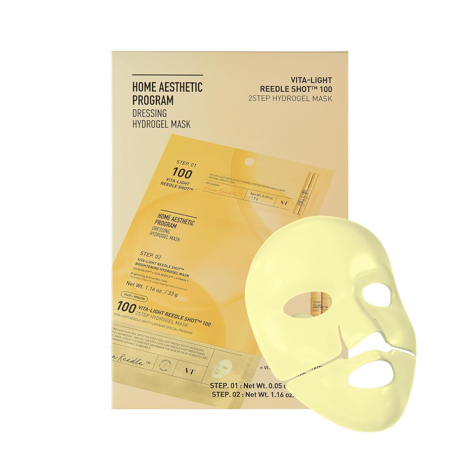 VT Cosmetics - Vita-Light Reedle Shot 100 2step Hydrogel Mask - ماسك الهايدروجل للتفتيح ريدل شوت 100 من في تي كوزمتكس