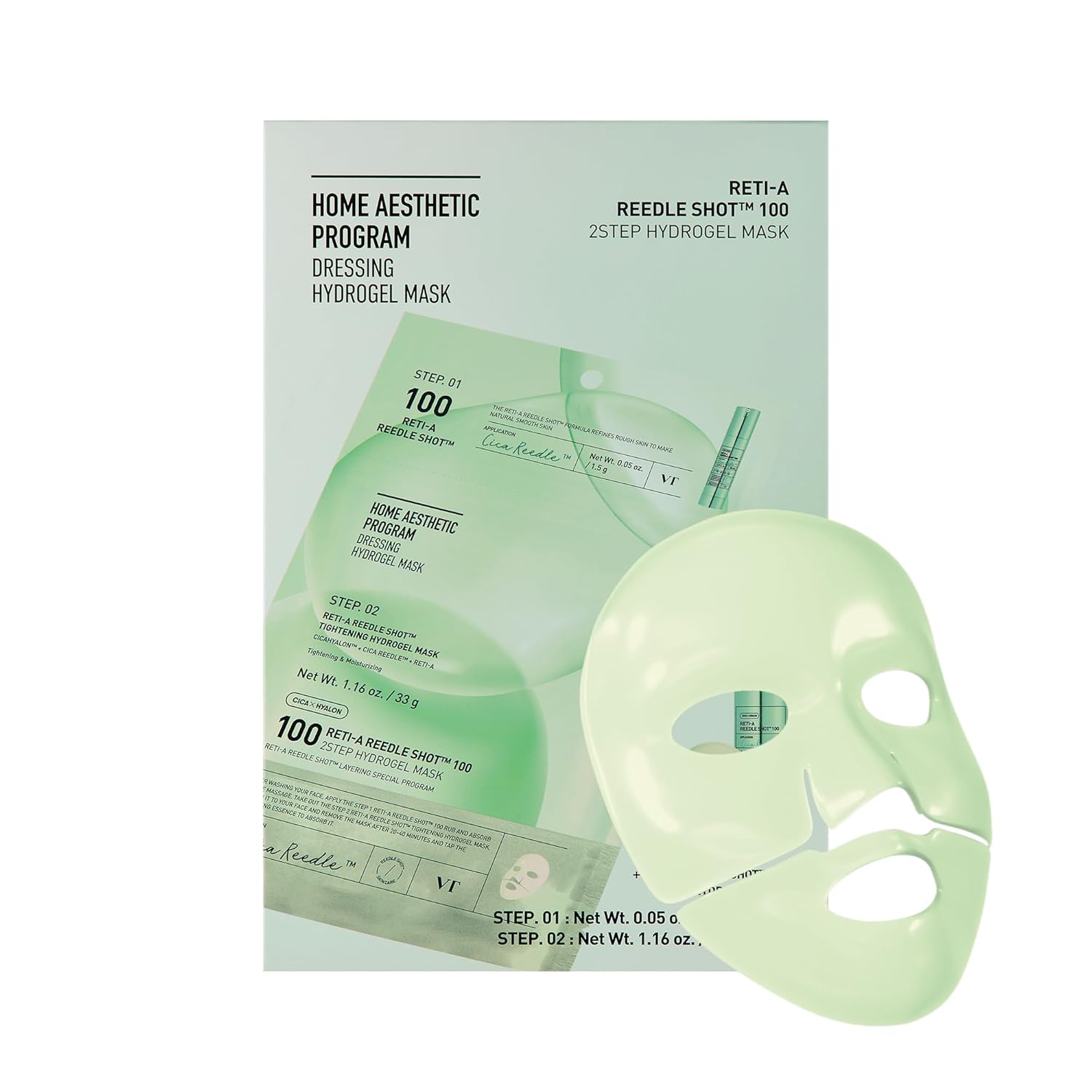 VT Cosmetics - Reti-A Reedle Shot 100 2step Hydrogel Mask - ماسك الهايدروجل بالرتينول ريدل شوت 100 من في تي كوزمتكس