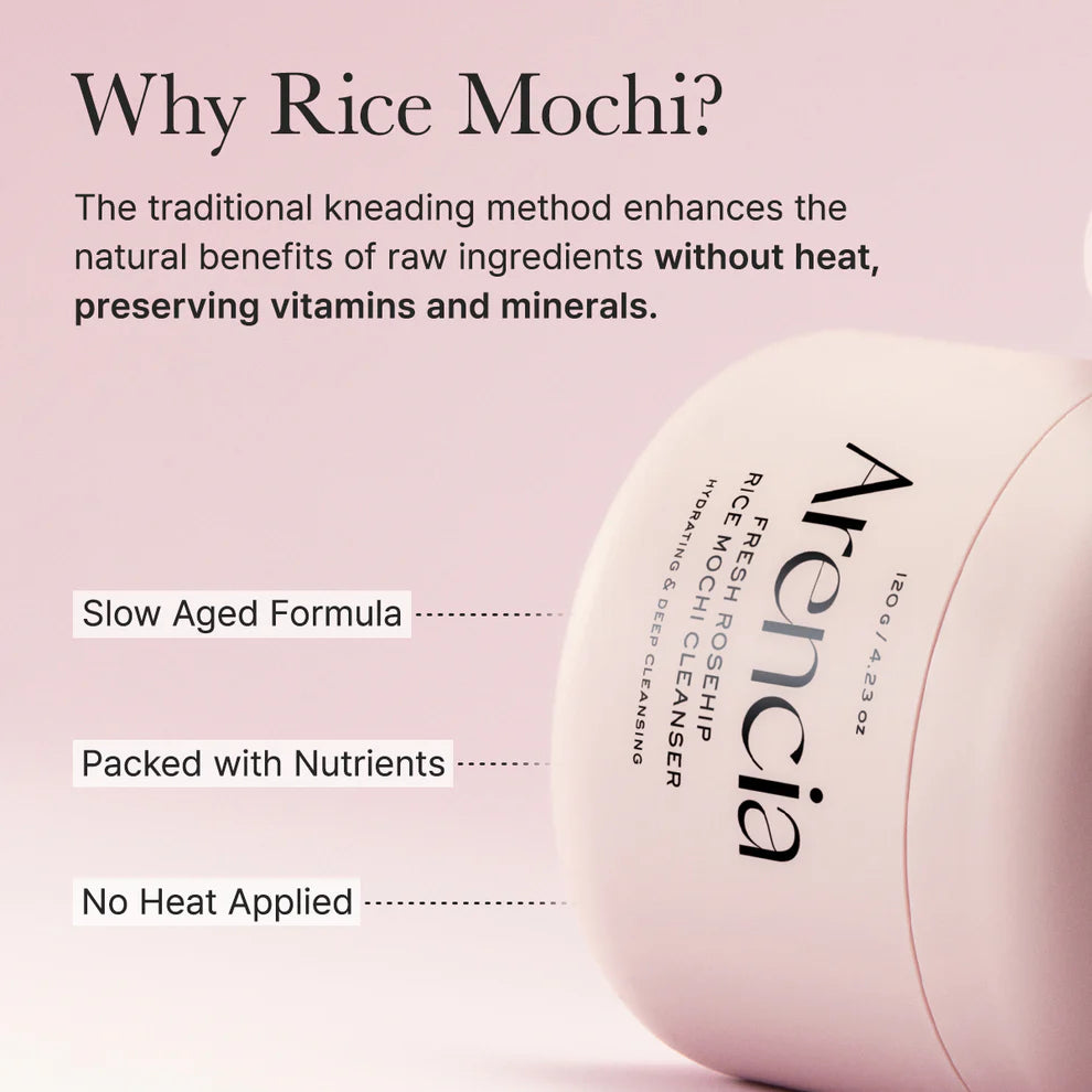 Arencia - Fresh Rosehip Rice Mochi Cleanser 120g - غسول الورد من ارنسيا 120ج