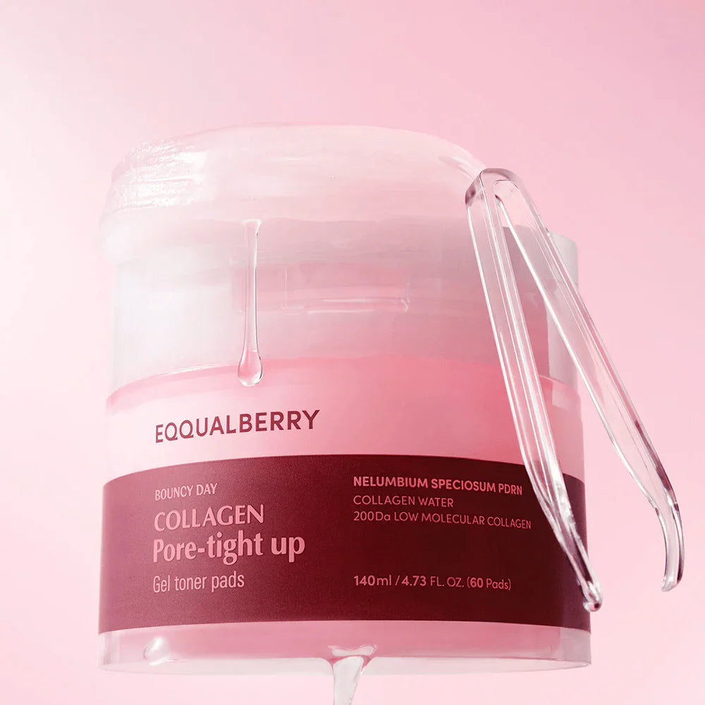 EQQUALBERRY - Collagen Pore Tight Up Gel Toner Pad (60 Sheets) - لبادات تونر جل الكولاجين لشد المسام من ايكولبيري