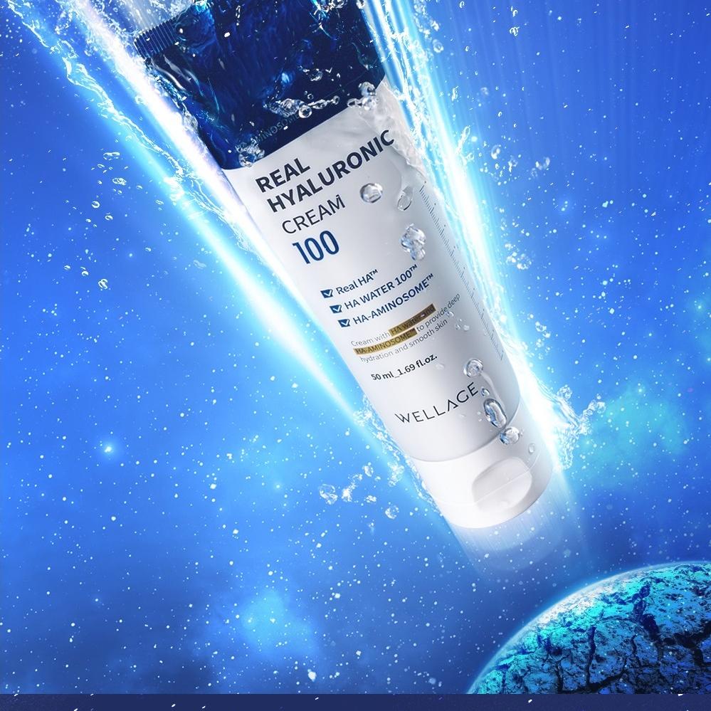 Wellage - Real Hyaluronic 100 cream 80ml - كريم الهيالورونيك بلو من ولاج