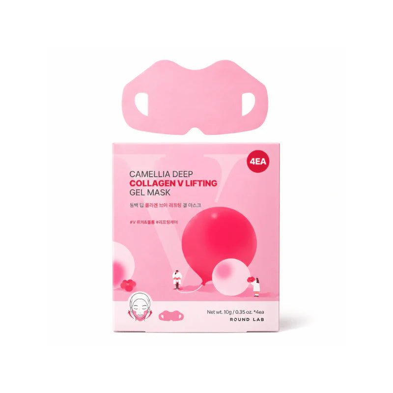 ROUND LAB - Camellia Deep Collagen V Lifting Gel Mask  (4EA) - ماسك الشد بالكولاجين من راوند لاب